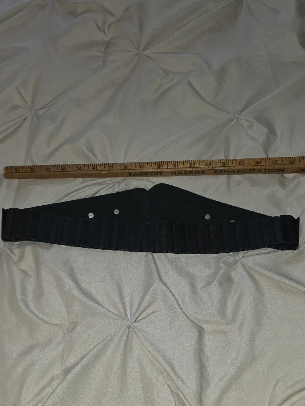 +Stretch Black Waist Belt with Silver Ring Accent